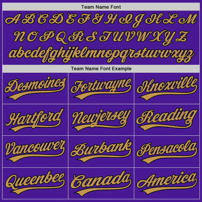 Custom Purple Black-Old Gold Authentic Throwback Baseball Jersey - Sky-Custom