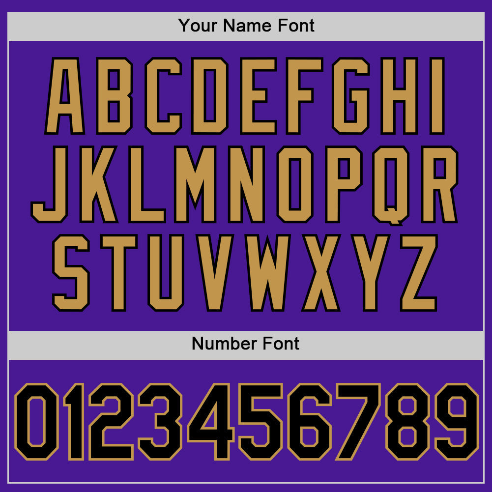 Custom Purple Black-Old Gold Authentic Throwback Baseball Jersey - Sky-Custom