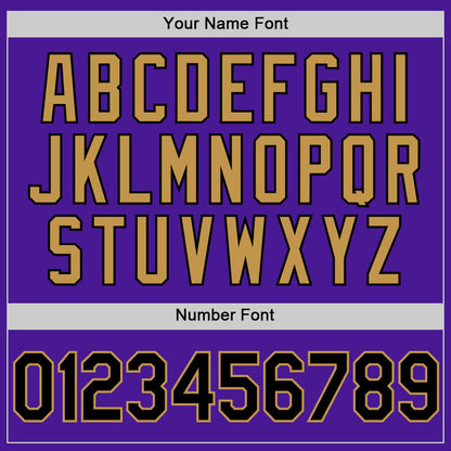 Custom Purple Black-Old Gold Authentic Throwback Baseball Jersey - Sky-Custom