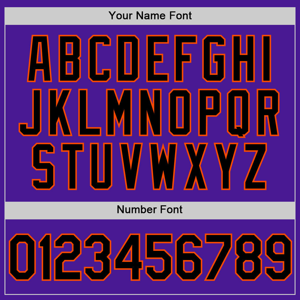 Custom Purple Black-Orange Authentic Throwback Baseball Jersey - Sky-Custom
