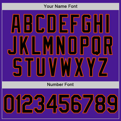Custom Purple Black-Orange Authentic Throwback Baseball Jersey - Sky-Custom