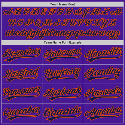 Custom Purple Navy-Orange Authentic Throwback Baseball Jersey - Sky-Custom