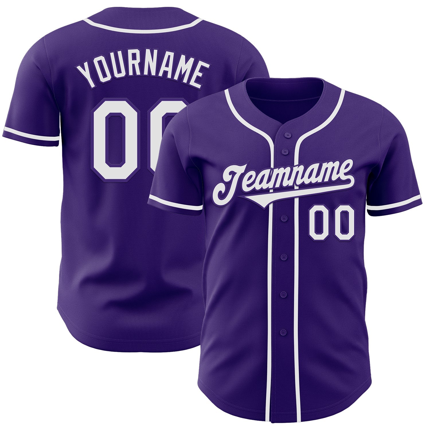 Custom Purple White Authentic Baseball Jersey - Sky-Custom