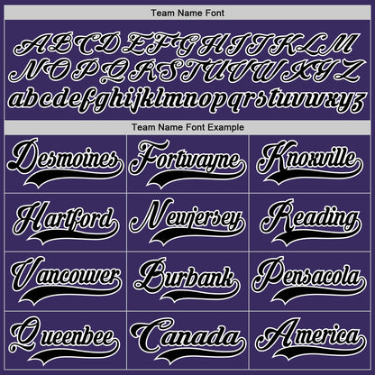 Custom Purple Black-White Hockey Jersey - Sky-Custom