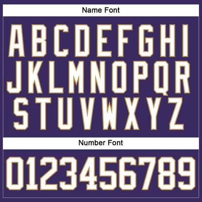 Custom Purple White-Old Gold Hockey Jersey - Sky-Custom