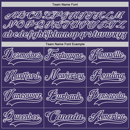 Custom Purple White Hockey Jersey - Sky-Custom