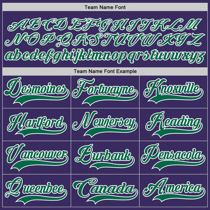 Custom Purple Kelly Green-White Hockey Jersey - Sky-Custom