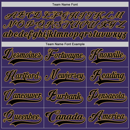Custom Purple Black-Old Gold Hockey Jersey - Sky-Custom