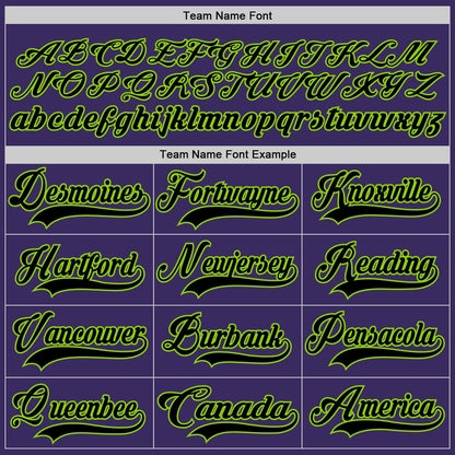 Custom Purple Black-Neon Green Hockey Jersey - Sky-Custom