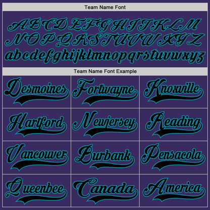 Custom Purple Black-Teal Hockey Jersey - Sky-Custom