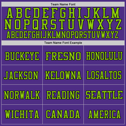 Custom Purple Black-Neon Green Mesh Authentic Football Jersey - Sky-Custom