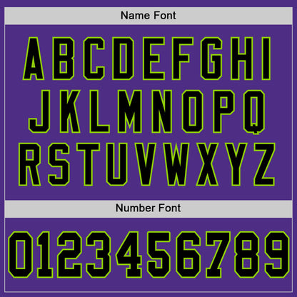 Custom Purple Black-Neon Green Mesh Authentic Football Jersey - Sky-Custom