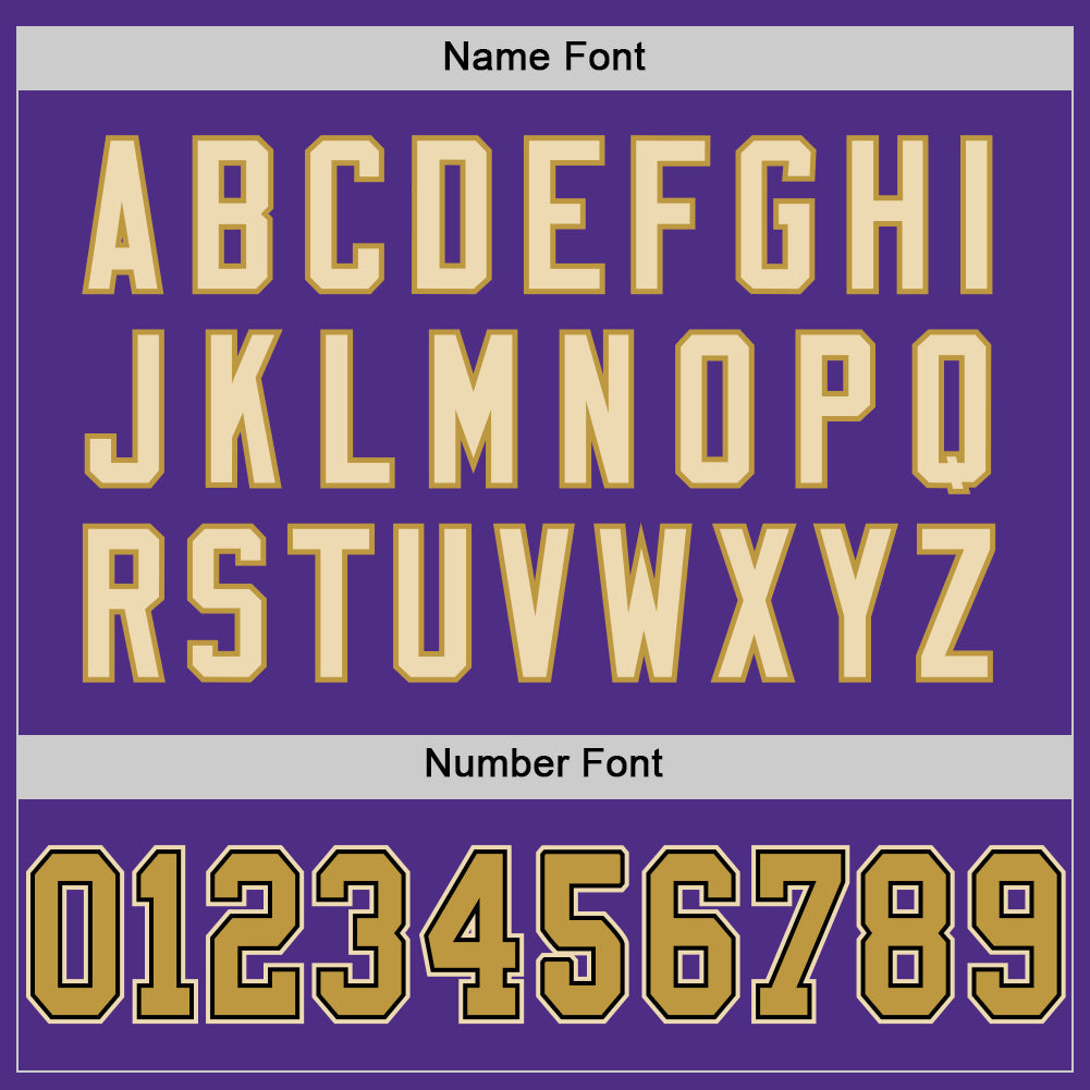 Custom Purple Old Gold Black-Cream Mesh Authentic Football Jersey - Sky-Custom