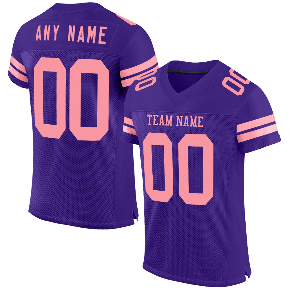 Custom Purple Medium Pink Mesh Authentic Football Jersey - Sky-Custom