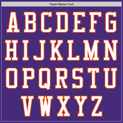 Custom Purple White-Orange Authentic Baseball Jersey - Sky-Custom