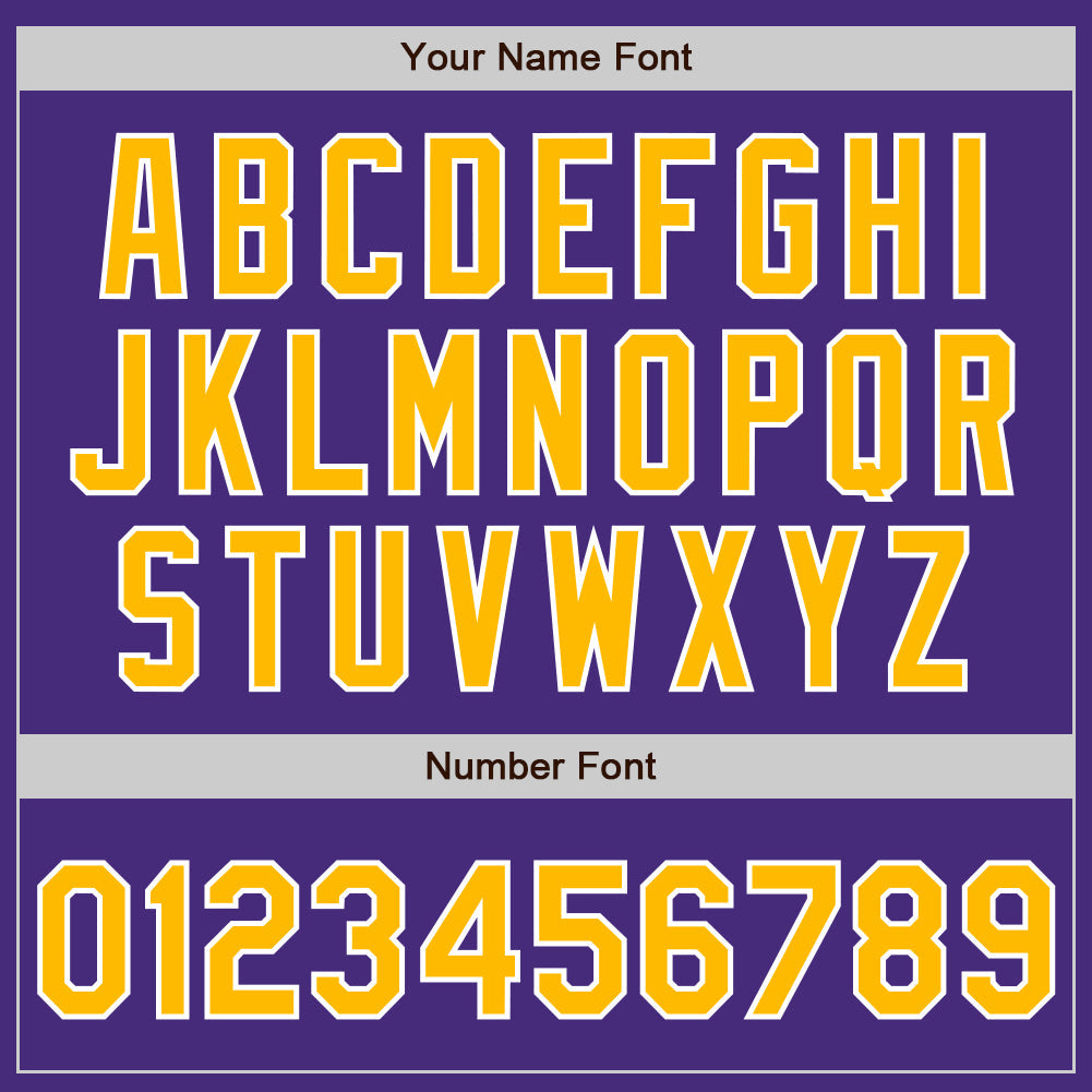 Custom Purple Gold-White Authentic Baseball Jersey - Sky-Custom
