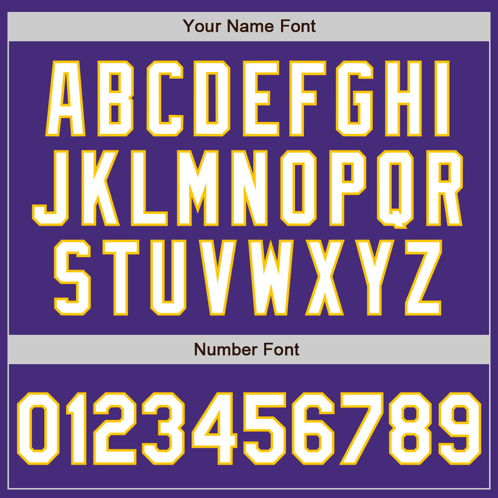 Custom Purple White-Yellow Authentic Baseball Jersey - Sky-Custom