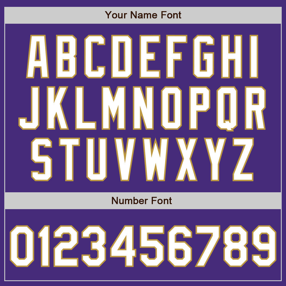 Custom Purple White-Old Gold Authentic Baseball Jersey - Sky-Custom