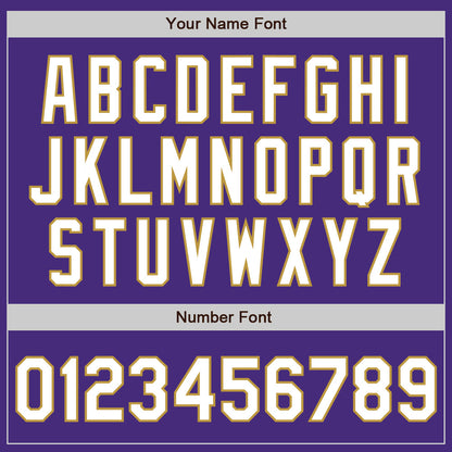 Custom Purple White-Old Gold Authentic Baseball Jersey - Sky-Custom