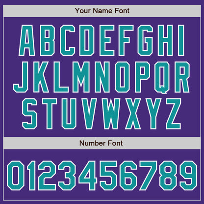 Custom Purple Teal-White Authentic Baseball Jersey - Sky-Custom