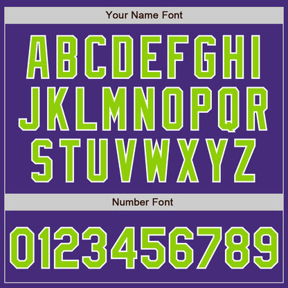 Custom Purple Neon Green-White Authentic Baseball Jersey - Sky-Custom