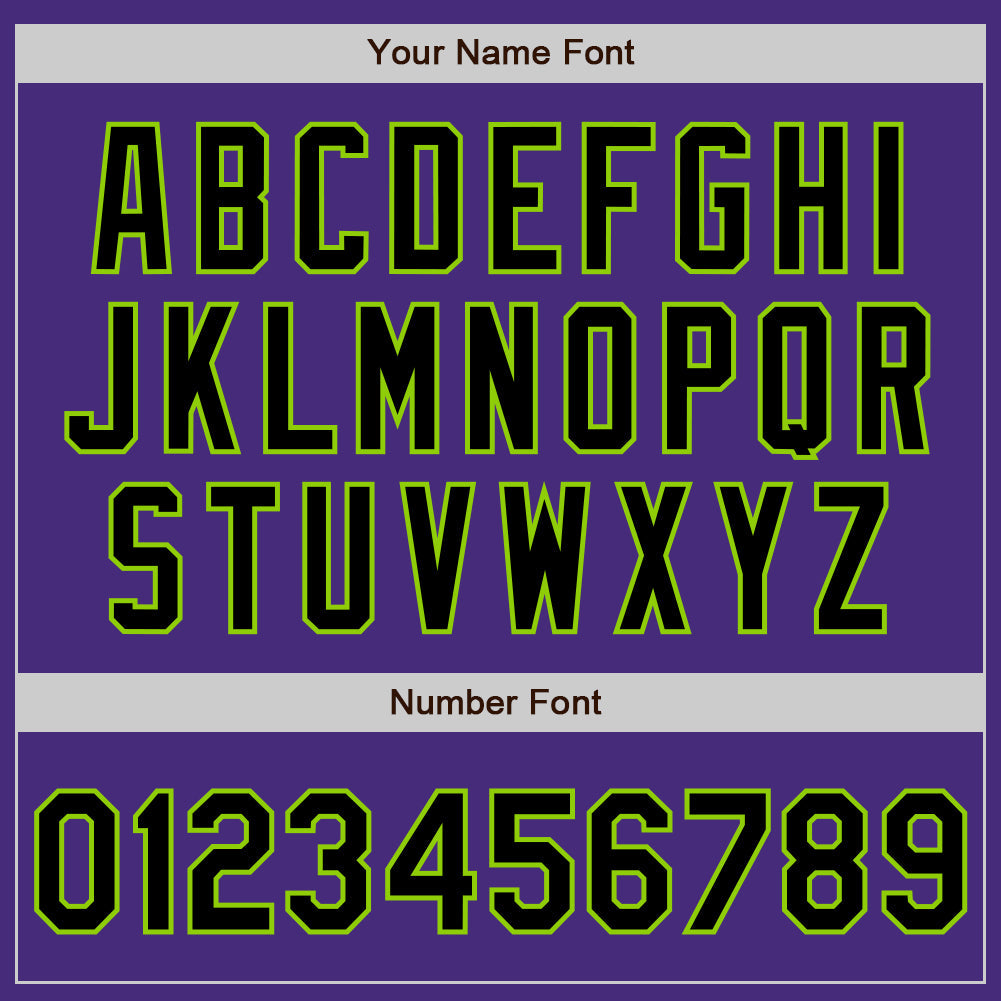 Custom Purple Black-Neon Green Authentic Baseball Jersey - Sky-Custom