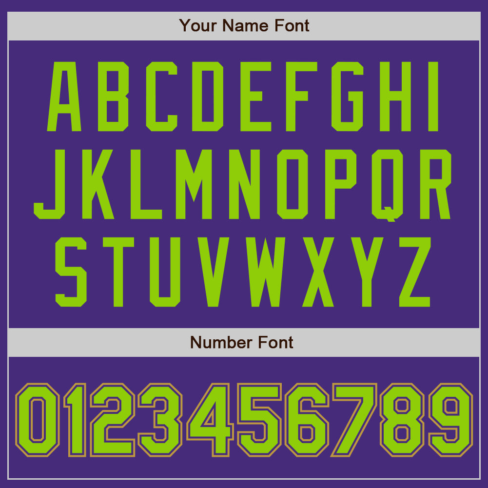 Custom Purple Neon Green-Old Gold Authentic Baseball Jersey - Sky-Custom