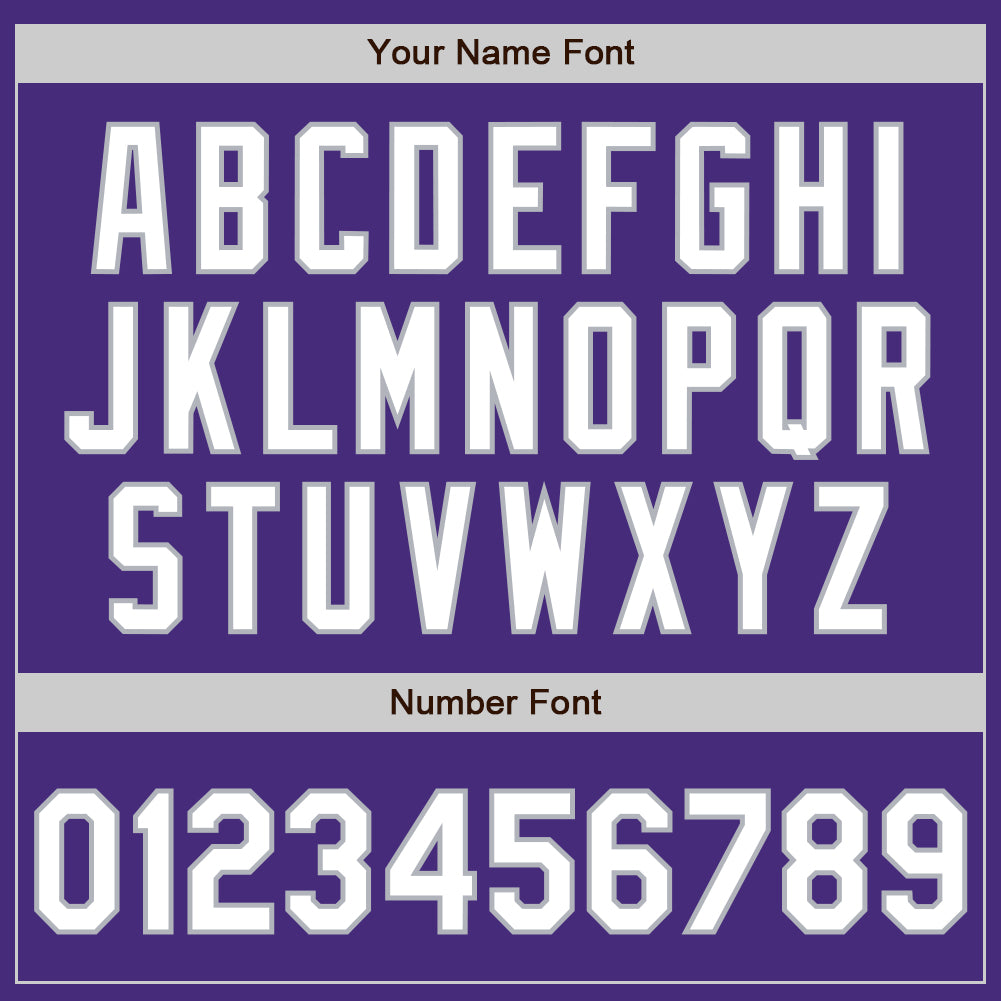 Custom Purple White-Gray Authentic Baseball Jersey - Sky-Custom
