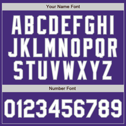 Custom Purple White-Gray Authentic Baseball Jersey - Sky-Custom