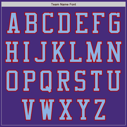 Custom Purple Light Blue-Red Authentic Baseball Jersey - Sky-Custom