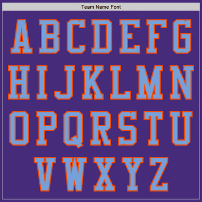 Custom Purple Electric Blue-Orange Authentic Baseball Jersey - Sky-Custom