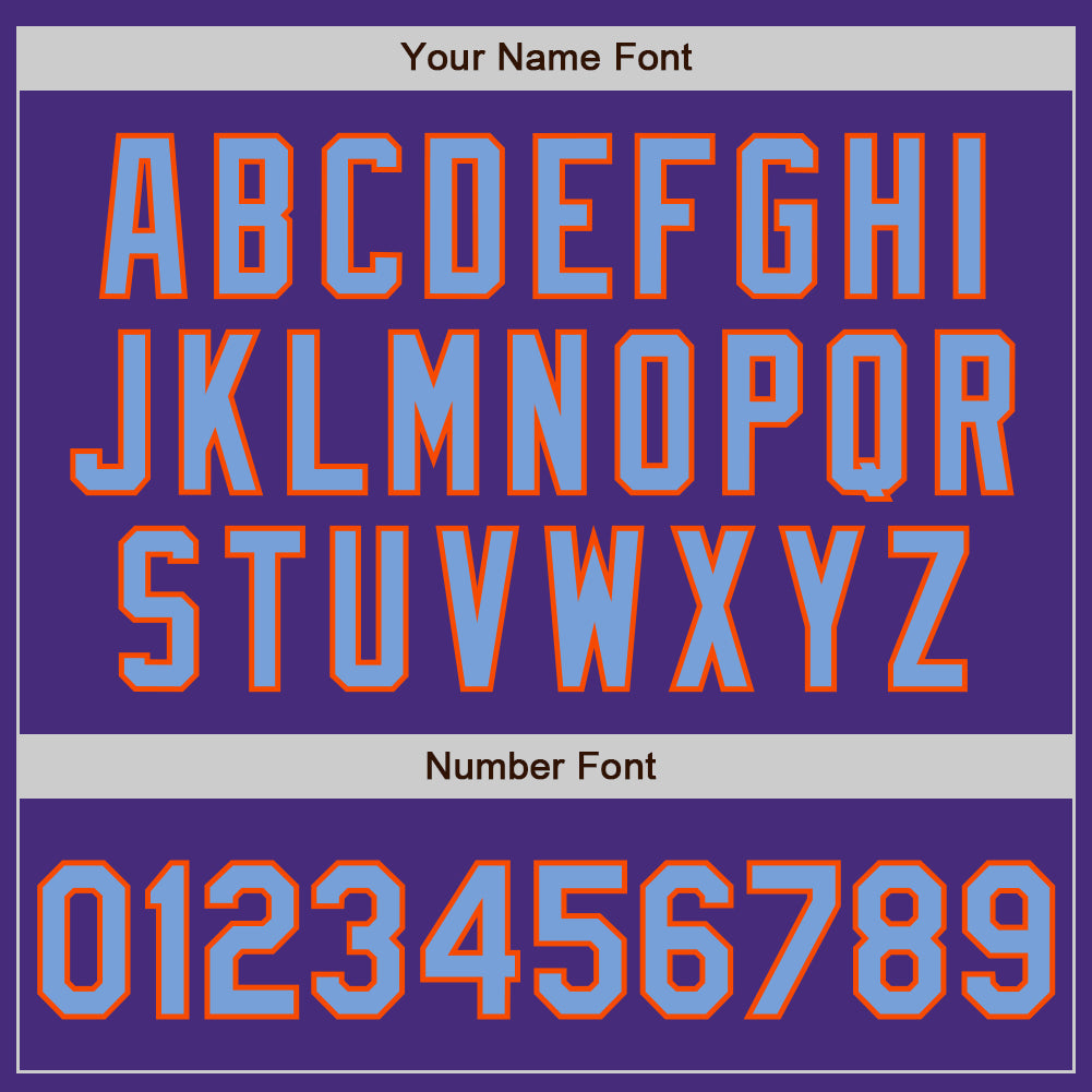 Custom Purple Electric Blue-Orange Authentic Baseball Jersey - Sky-Custom