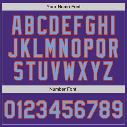 Custom Purple Electric Blue-Orange Authentic Baseball Jersey - Sky-Custom