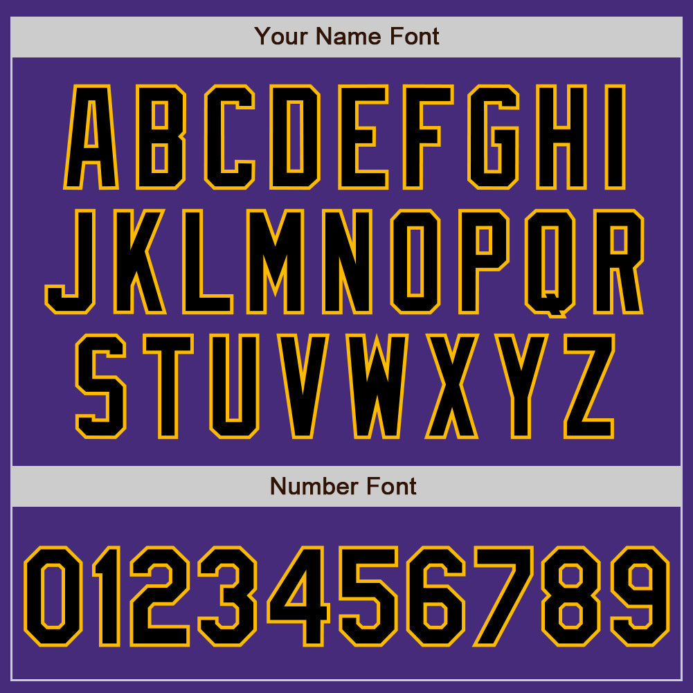 Custom Purple Black-Gold Authentic Baseball Jersey - Sky-Custom