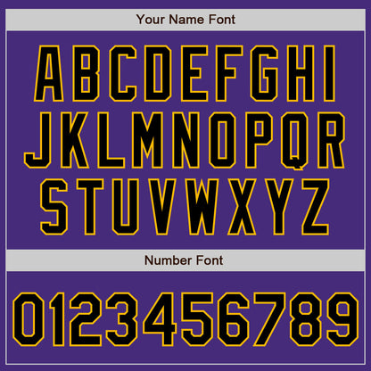 Custom Purple Black-Gold Authentic Baseball Jersey - Sky-Custom