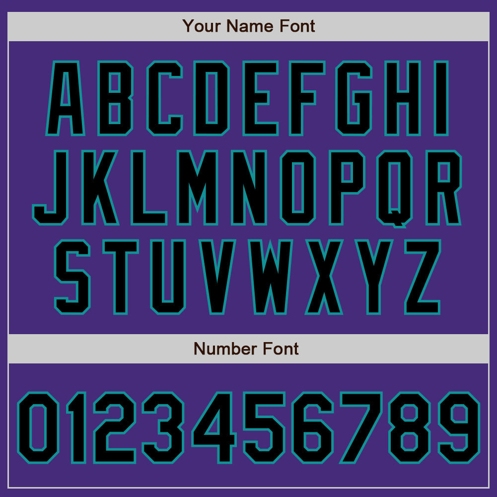 Custom Purple Black-Teal Authentic Baseball Jersey - Sky-Custom