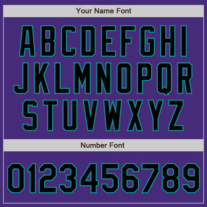 Custom Purple Black-Teal Authentic Baseball Jersey - Sky-Custom