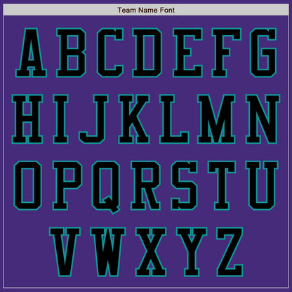 Custom Purple Black-Teal Authentic Baseball Jersey - Sky-Custom