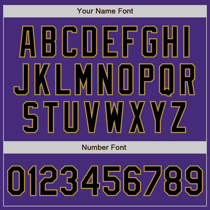 Custom Purple Black-Old Gold Authentic Baseball Jersey - Sky-Custom