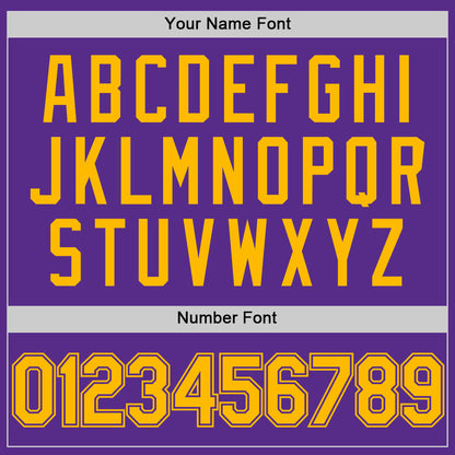 Custom Purple Gold Authentic Throwback Basketball Jersey - Sky-Custom