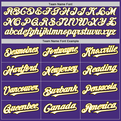 Custom Purple White Yellow-Black Authentic Baseball Jersey - Sky-Custom