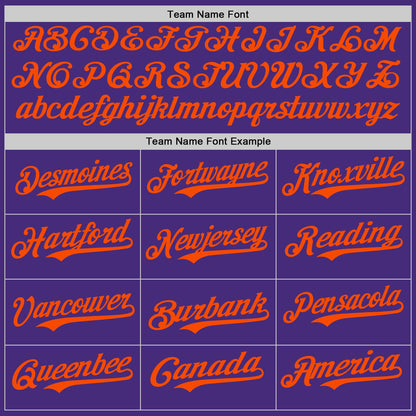 Custom Purple Orange Authentic Baseball Jersey - Sky-Custom