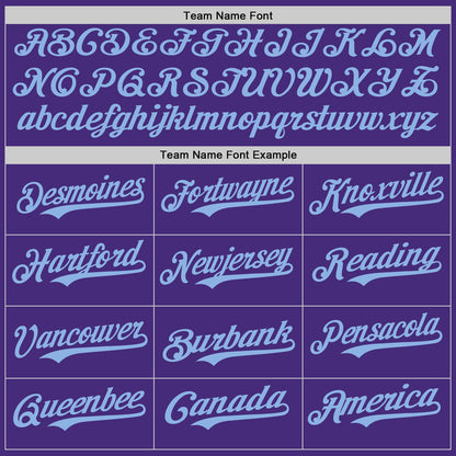 Custom Purple Light Blue Authentic Baseball Jersey - Sky-Custom