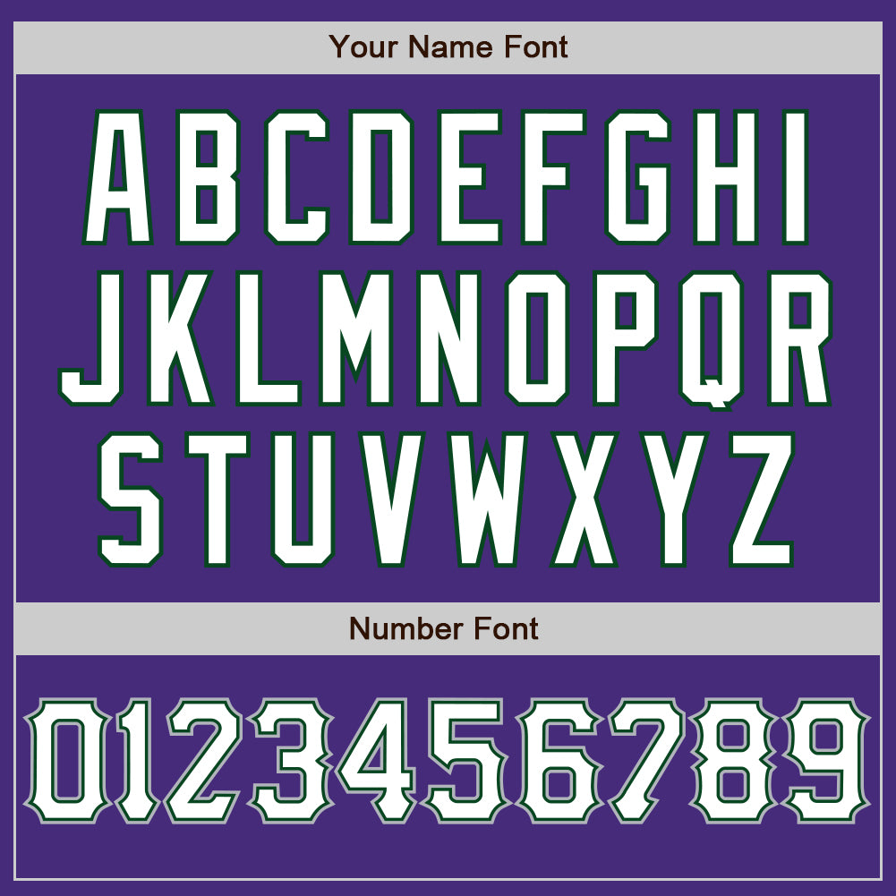Custom Purple White Green-Gray Authentic Baseball Jersey - Sky-Custom