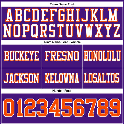 Custom Purple Orange-White Mesh Authentic Football Jersey - Sky-Custom