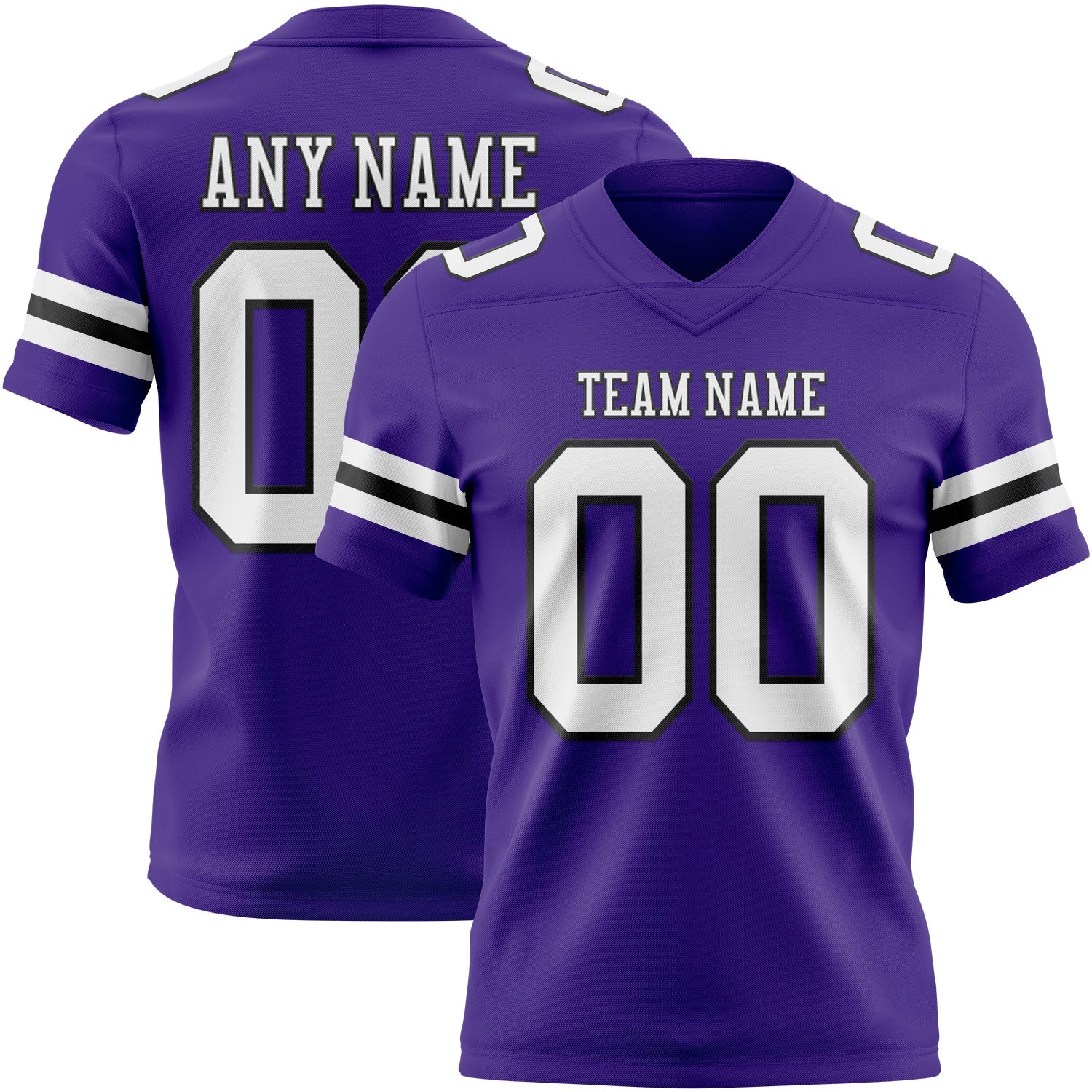 Custom Purple White-Black Mesh Authentic Football Jersey - Sky-Custom