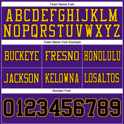 Custom Purple Black-Gold Mesh Authentic Football Jersey - Sky-Custom