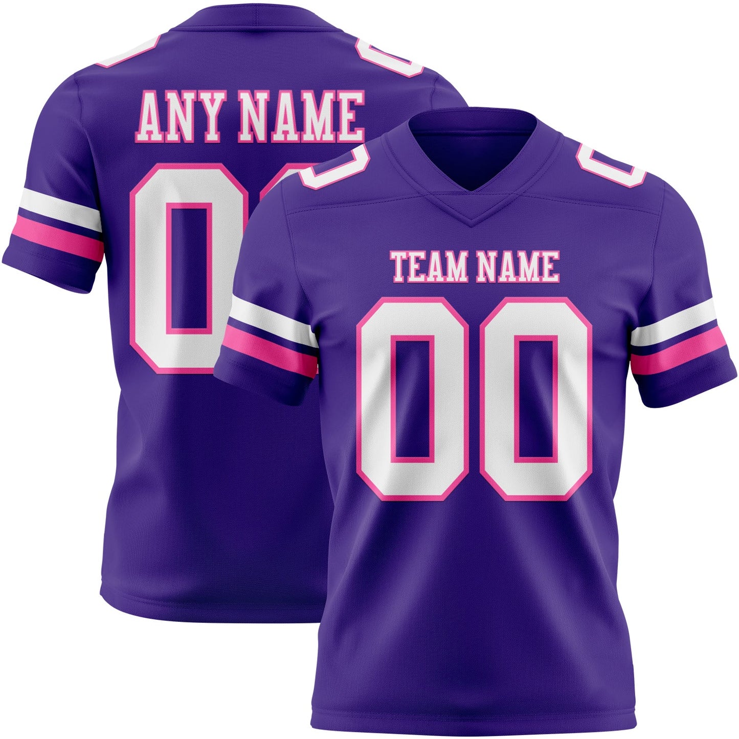 Custom Purple White-Pink Mesh Authentic Football Jersey - Sky-Custom