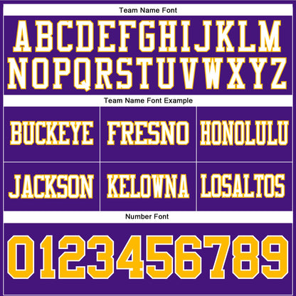 Custom Purple Gold-White Mesh Authentic Football Jersey - Sky-Custom