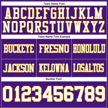 Custom Purple White-Gold Mesh Authentic Football Jersey - Sky-Custom